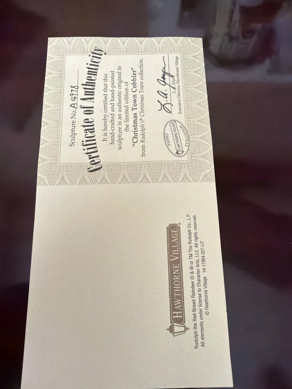 Hawthorne Village Rudolph Collection Christmas Town Cobbler NEW Vintage - Picture 7 of 17